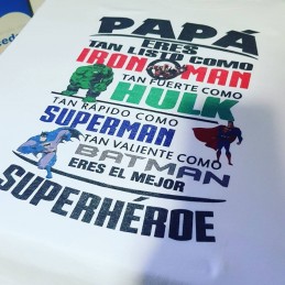 Camiseta Papá superhéroe, varias tallas , algodón