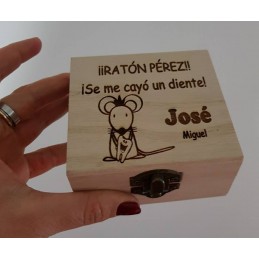 Caja de madera personalizada Ratoncito pérez guarda dientes