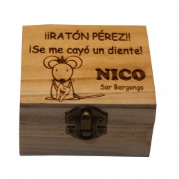 Caja de madera personalizada Ratoncito pérez guarda dientes