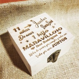 Caja de madera personalizada Historia de amor