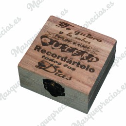 Caja madera grabada amor mini joyero guarda recuerdos caja regalos san valentin