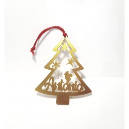 Adorno para el árbol de Navidad personalizado-forma de árbol con tu nombre