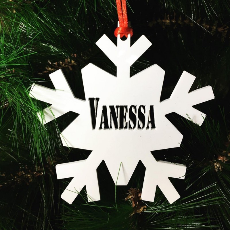 Adorno para el árbol de Navidad personalizado-copo de nieve con tu nombre