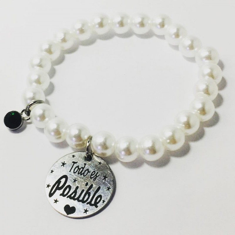 Pulsera perlas-todo es posible
