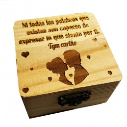 Caja de madera regalo para enamorados en aniversarios y san valentin