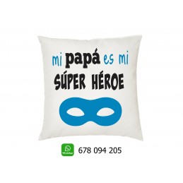 Cojin mi super héroe , regalo original para los papas
