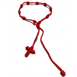 Pulsera roja , rosario con cruz amuleto protector