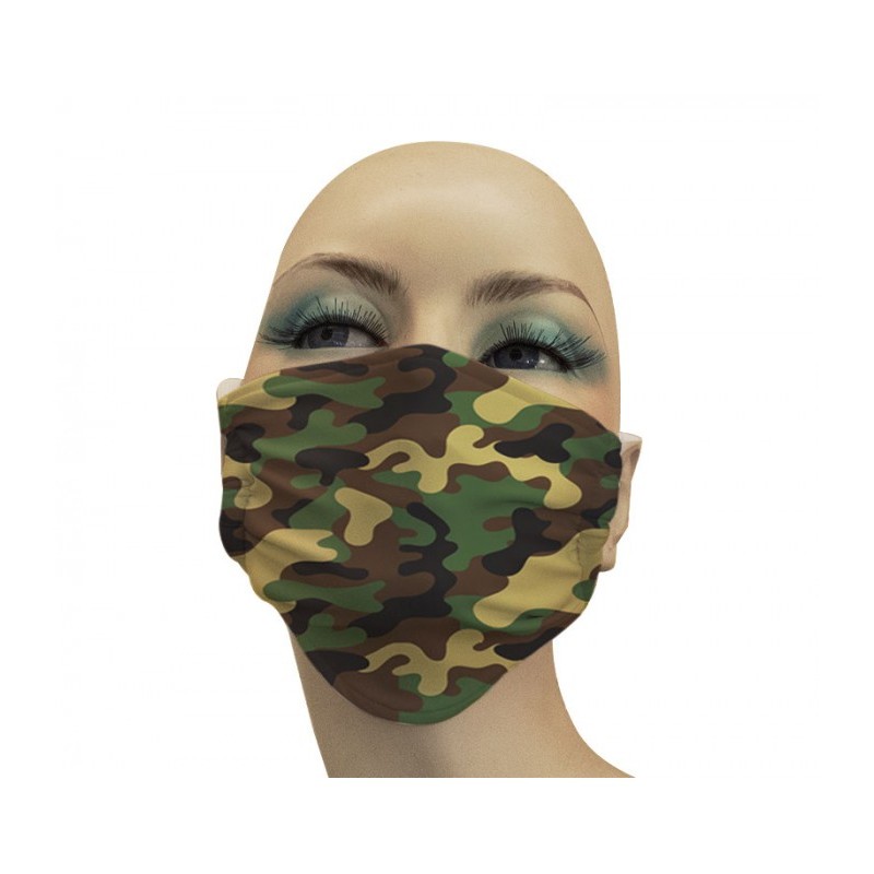 máscara de camuflaje lavable pasamontañas reutilizable con 2 filtros unisex filtro de tela de polvo cara Ma-sk Mascarillas reutilizables de camuflaje verde del ejército Ma-sk 