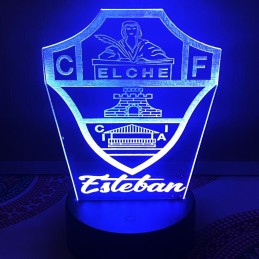 Lámparas led 3D personalizadas con escudo Elche Club de Fútbol