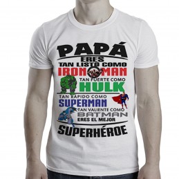 Camiseta Papá superhéroe, varias tallas , algodón