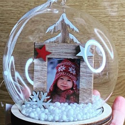 Bola de nieve navidad con foto personalizada 3,5x4,5 cm