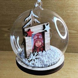 Bola de nieve navidad con foto personalizada 3,5x4,5 cm