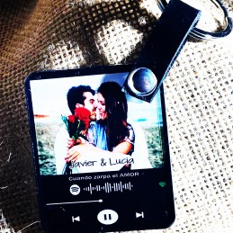 Llavero acrílico con foto y tu música por Código de Spotify