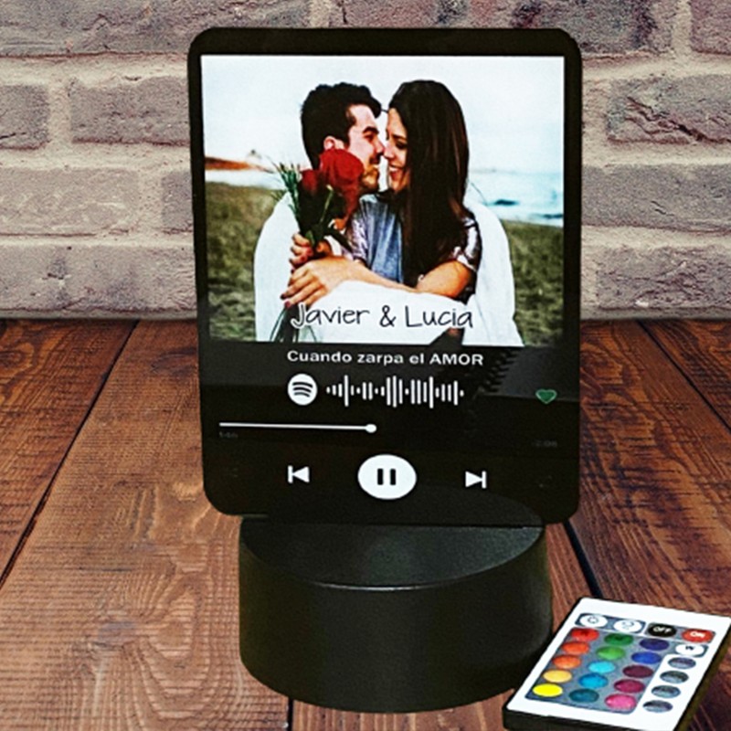 Lámpara con Código Spotify y foto Personalizada