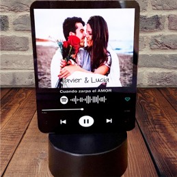 Lámpara con Código Spotify y foto Personalizada
