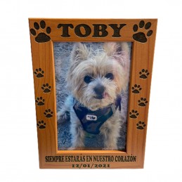 Marco de foto en madera personalizado para recordar a vuestras mascotas