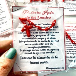 Pulsera rosario 10 nudos hilo rojo amuleto de protección y buenas suerte