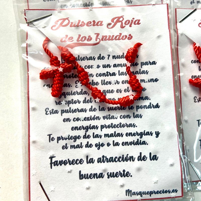 Pulsera rosario fina 10 nudos. Amuleto de protección