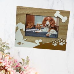 Porta fotos de madera, marco personalizado mascota Perro o Gato