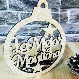 Bola de Navidad de madera personalizada para regalo monitares