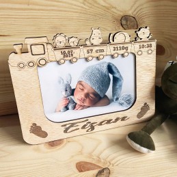 Marco de madera personalizado para nacimiento del bebe Unisex