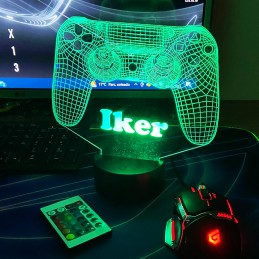 Lámpara Joystick gamer 3D con Luz LED personalizable PS4
