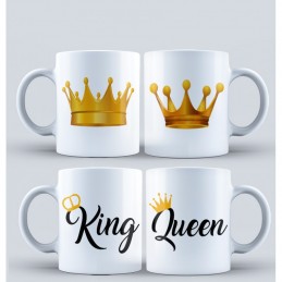 Juego de tazas de café para parejas, 11 onzas, juego de tazas KING Y QUEEN para novio y novia, esposo y esposa