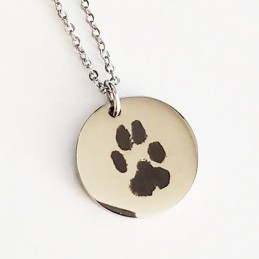 Collar huella perro o gato, amantes de los animales, recuerdo conmemorativo mascotas, en oro o plata