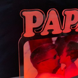 lámpara de metacrilato personalizada , regalo papa con foto y dedicatoria