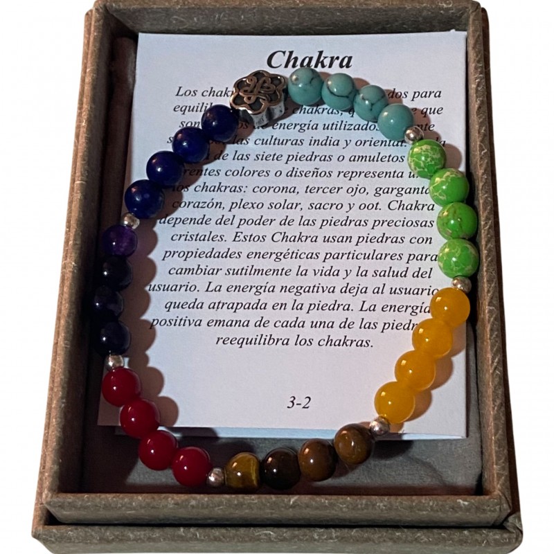 Pulsera chakra con piedras semipreciosas, amuleto protector