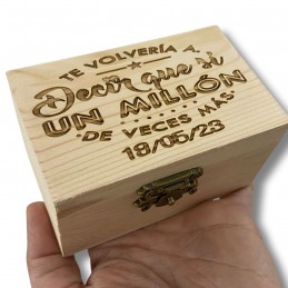 Caja madera grabada amor joyero guarda recuerdos caja regalos san valentin
