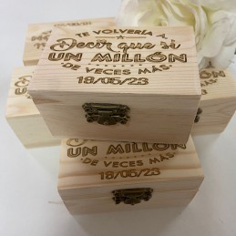 Caja madera grabada amor joyero guarda recuerdos caja regalos san valentin