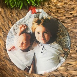 Bolas de Navidad de metacrilato Personalizadas con foto, 2 tamaños, impresión UV directa
