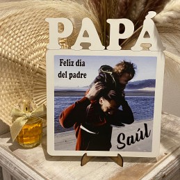 Sorprende con un Cuadro Personalizado en Madera para Papá, Abuelo o Padrino letras troqueladas, 19 de Marzo