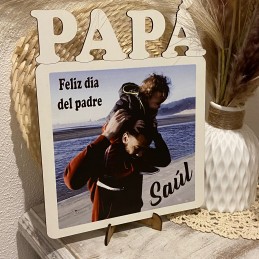 Sorprende con un Cuadro Personalizado en Madera para Papá, Abuelo o Padrino letras troqueladas, 19 de Marzo