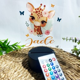 Ternura Iluminada, Lámpara de Noche Personalizada con tierna Girafa para Bebés" quita miedos