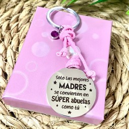 ¡Llavero Especial! Solo las Mejores Madres se Convierten en Super Abuelas, regalo dia de la madre